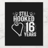 16e Jubileum paren gehuwd 16 jaar Wijn Etiket (Enkel label)