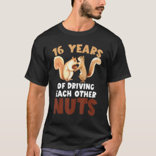 16e Jubileum van het huwelijk 16 jaar rijden T-shirt