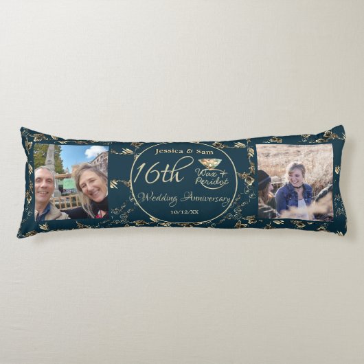 16e Jubileum voor bruiloft 2Fotokaarsen en statist Lichaamskussen (Voorkant)