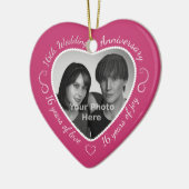 16e Jubileum voor bruiloft Foto Keramisch Ornament (Links)