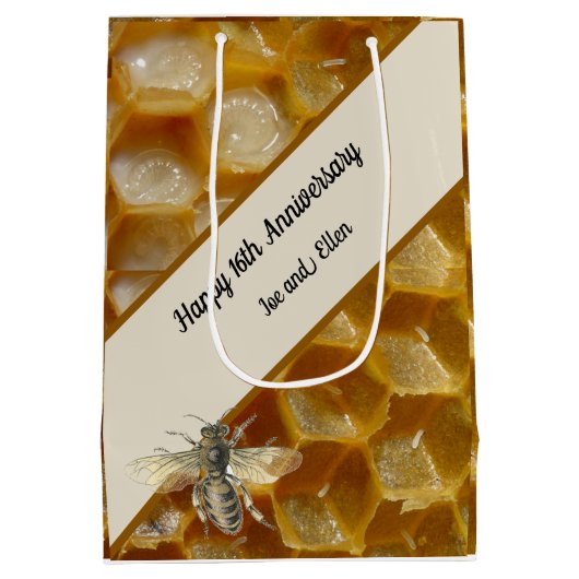 16e Jubileum voor bruiloft, Wax Medium Cadeauzakje (Achterkant)