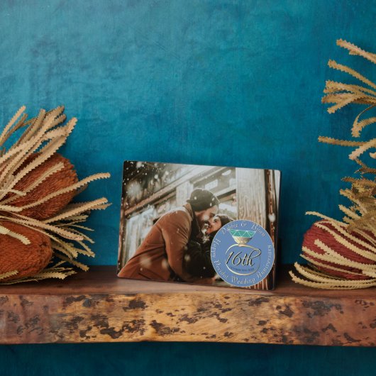 16e Jubileum voor weddenschappen Peridot Ring Plaq Fotoplaat (Zijkant)