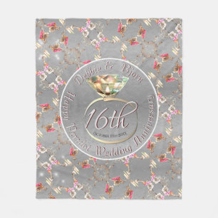 16e Jubileum-wasstraat voor bruiloft, peridot & sa Fleece Deken