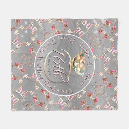 16e Jubileum-wasstraat voor bruiloft, peridot & sa Fleece Deken (Voorkant (Horizontaal))