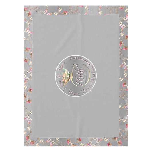 16e Jubileum-wasstraat voor bruiloft, peridot & sa Tafelkleed (Voorkant)