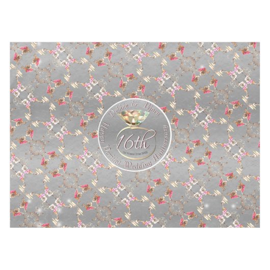 16e Jubileum-wasstraat voor bruiloft, peridot & sa Tafelkleed (Voorkant (Horizontaal))