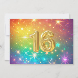 16e kleurrijke regenboogster ruimte feestdagenkaart