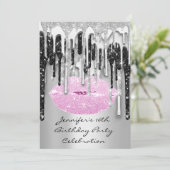 16e lips zwarte roze zwarte druppelaar kaart (Staand voorkant)