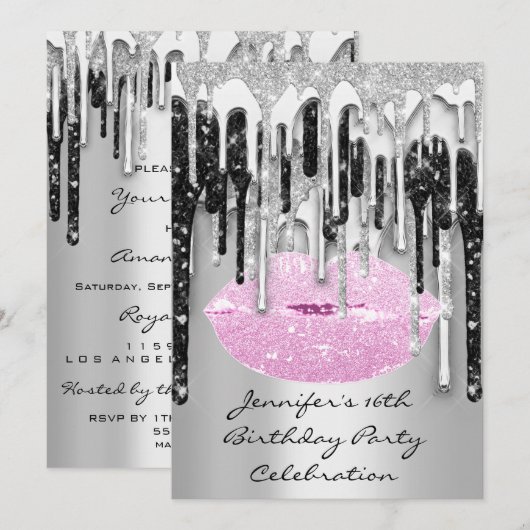 16e lips zwarte roze zwarte druppelaar kaart (Voorkant / Achterkant)