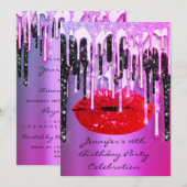 16e lips zwarte roze zwarte druppelaar kaart (Voorkant / Achterkant)