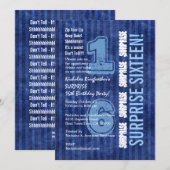 16e MAANDAG blauwe strepen W554 Kaart (Voorkant / Achterkant)