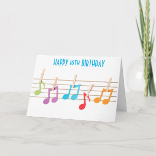 **16e MAANDAG** MUZIEKTEKENS BIRTHDAY WISHT Kaart
