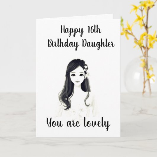 *** 16e MAXDAG**** NAAR ONZE "LOVELY DAUGHTER"** Kaart (Gele Bloem)