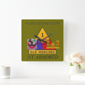 16E MOTORBATTALION 1STE ARMORED CLOCK VIERKANTE KLOK (Huis)