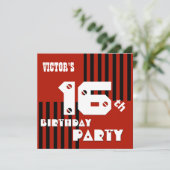 16e of een andere dag moderne zwarte strepen T16A Kaart (Staand voorkant)