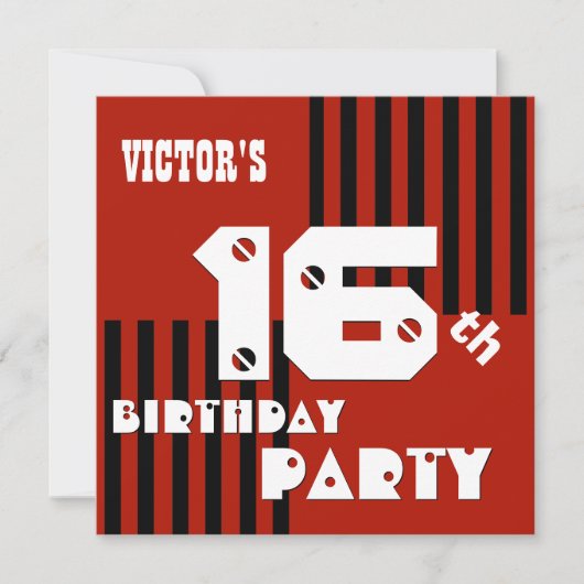 16e of een andere dag moderne zwarte strepen T16A Kaart (Voorkant)