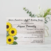 16e of een verjaardagsfeestje Zonnebloem Uitnodigi Kaart (Staand voorkant)