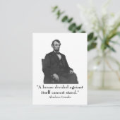 16e President Abraham Lincoln Briefkaart (Staand voorkant)