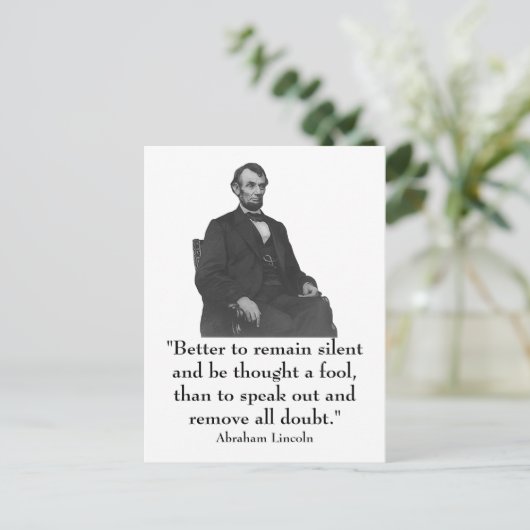 16e President Abraham Lincoln Briefkaart (Staand voorkant)