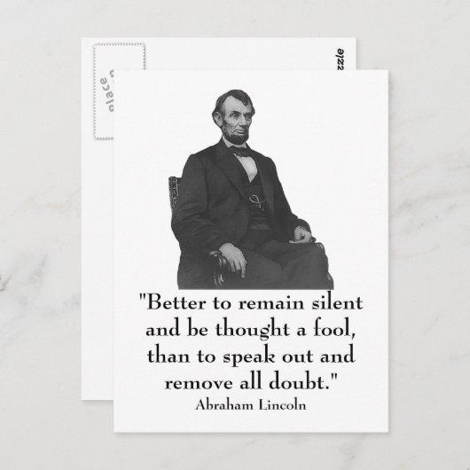 16e President Abraham Lincoln Briefkaart (Voorkant / Achterkant)