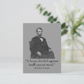 16e President Abraham Lincoln Briefkaart (Staand voorkant)