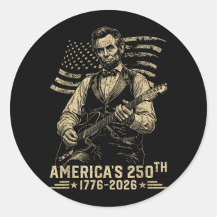 16e president speelt gitaar 4 juli 250ste ronde sticker