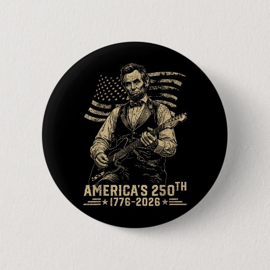 16e President Speelt Gitaar 4e Juli 250ste Ronde Button 5,7 Cm (Voorkant)