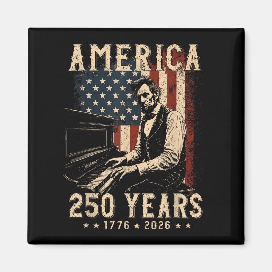 16e president speelt piano 250 jaar magneet (Voorkant)