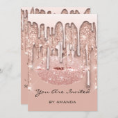 16e Red Kiss Roos Glitter Drips Spark Kaart (Voorkant / Achterkant)