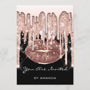 16e Rode kus Roos Glitter Black Brown Kaart