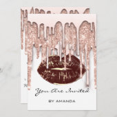 16e Rode kus Roos Glitter White Brown Kaart (Voorkant / Achterkant)