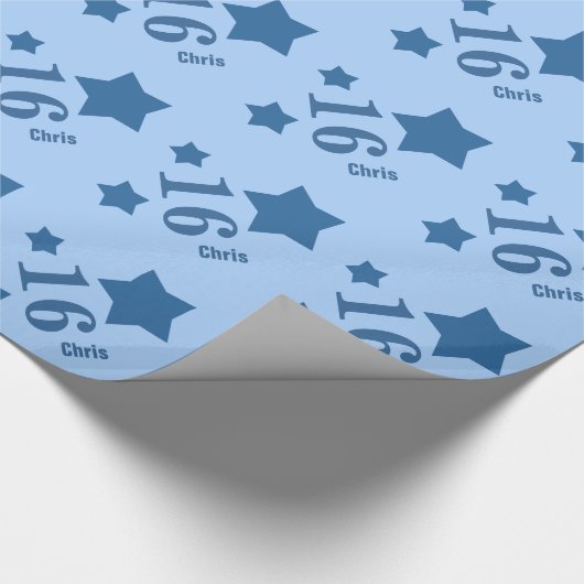 16e tiende verjaardag of een jaar feestelijke drad cadeaupapier (Hoek)