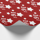 16e tiende verjaardag of een jaar feestelijke drad cadeaupapier (Hoek)