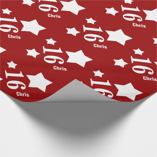 16e tiende verjaardag of een jaar feestelijke drad cadeaupapier (Hoek)