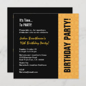 16e tienerdag Modern Gold en Black V841 Kaart (Voorkant / Achterkant)