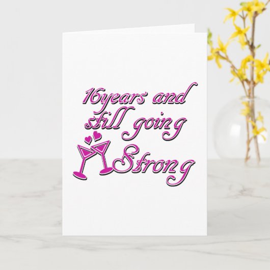 16e trouwdag kaart (Gele Bloem)