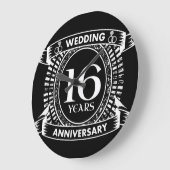 16e trouwdag zwart-wit grote klok (Hoek)