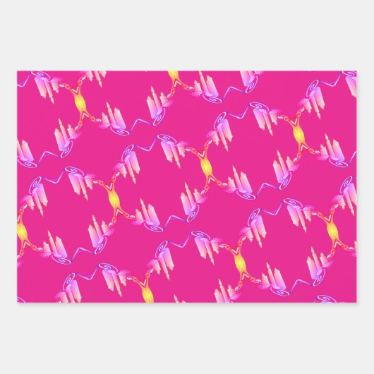 16e trouwwas, Statice Bloem Inpakpapier Vel (Voorkant 3)