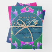 16e trouwwas, Statice Bloem Inpakpapier Vel (In situ)