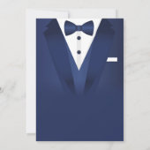 16e Tuxedo Zwart Stropdas Verjaardagsfeestje Navy Kaart (Achterkant)