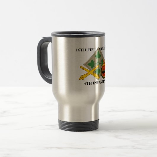 16E VELD ARTILLERY TRAVEL MUG REISBEKER (Voorkant links)