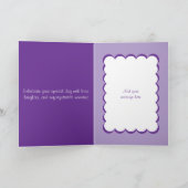 16e verbazingwekkende naam paarse verjaardagsfoto kaart (Binnen)