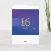 16e verjaardag - 16 in sterren - blauw - zestien j kaart (Achterkant)