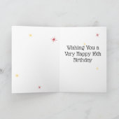 16e verjaardag - 16 sterren - roze - zestien jaar  kaart (Binnen)