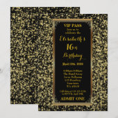 16e verjaardag, 16e verjaardag, Glitter Gold, tick Kaart (Voorkant / Achterkant)