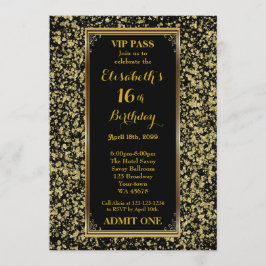 16e verjaardag, 16e verjaardag, Glitter Gold, tick Kaart