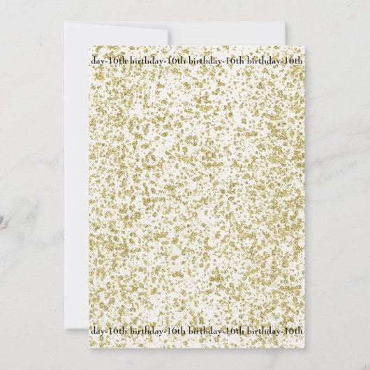 16e verjaardag, 16e verjaardag, Glitter Ivory, tic Kaart (Achterkant)