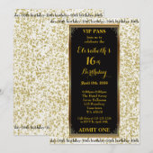 16e verjaardag, 16e verjaardag, Glitter Ivory, tic Kaart (Voorkant / Achterkant)