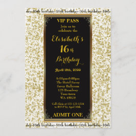 16e verjaardag, 16e verjaardag, Glitter Ivory, tic Kaart