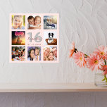 16e verjaardag aangepaste foto collage roos gouden imitatie canvas print<br><div class="desc">Een uniek 16e verjaardagscadeau of aandenken, haar leven vieren met een collage van 8 van uw foto's. Voeg afbeeldingen van haar familie, vrienden, huisdieren, hobbies of droomreisbestemming toe. Personaliseer en voeg een naam, leeftijd 16 en een datum toe. Grijs en donker roos goudkleurige letters. Een chique zwarte achtergrond. Dit canvas...</div>